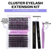 Picture of DIY lash Extension Kit Lash Cluster Kit Cluster Eyelash Extensions Individual Lashes Eyelash Clusters Mascara Brush Lash Band and Seal Cluster Lash Applicator Individual Lashes Kit(Natural/Volume Kit)