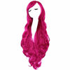 Picture of Rbenxia Curly Cosplay Wig Long Hair Heat Resistant Spiral Costume Wigs Anime Fashion Wavy Curly Cosplay Daily Party Rose Red 32" 80cm