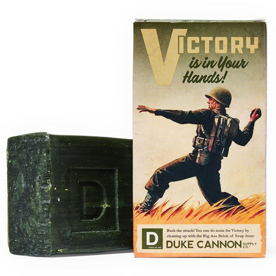 Picture of Duke Cannon Men's Body Soap, Big American Brick Of Soap, Smells Like Victory, Army Green, Clean, Fresh Scent, 10 Oz