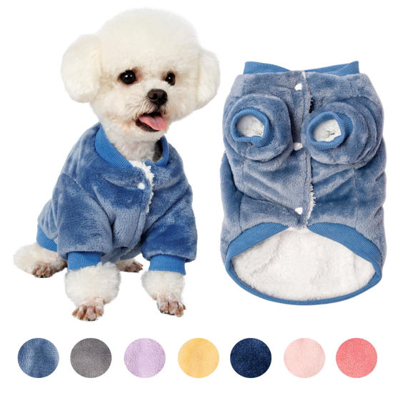 Picture of Dog Sweater, Dog Clothes, Dog Coat, Dog Jacket for Small or Medium Dogs Boy or Girl, Ultra Soft and Warm Cat Pet Sweaters (Steel Blue, X-Small)