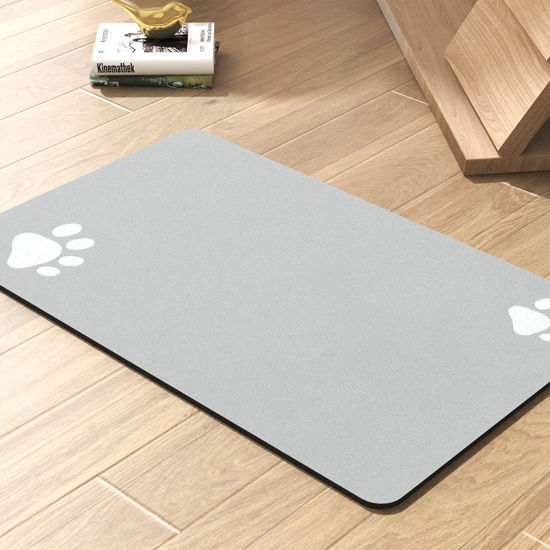 Picture of Pet Feeding Mat-Absorbent Dog Mat for Food and Water Bowl-No Stains Quick Dry Dog Water Dispenser Mat-Dog Accessories Pet Supplies-Dog Water Bowl for Messy Drinkers