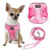 Picture of YIMEIS Dog Harness and Leash Set, No Pull Soft Mesh Pet Harness, Reflective Adjustable Puppy Vest for Small Medium Large Dogs, Cats (Tie-dye pink, Medium (Pack of 1)