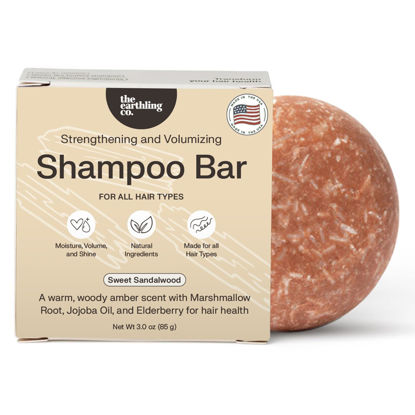 Picture of The Earthling Co. Shampoo Bar - Promote Hair Growth, Strengthen & Volumize All Hair Types - Paraben & Sulfate Free formula with Natural, Vegan Ingredients for Dry Hair (Sweet Sandalwood, 3 oz)