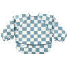 Picture of Tiny Twinkle Mess Proof Baby Bib, Cute Full Sleeve Bib Outfit, Waterproof Bibs for Toddlers, Machine Washable, Tug Proof, Baby Smock for Eating, Long Sleeved (Blue Steel Checkers, Small 6-24 Months)