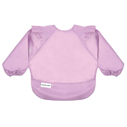 Picture of Tiny Twinkle Mess Proof Baby Bib, Cute Full Sleeve Bib Outfit, Waterproof Bibs for Toddlers, Machine Washable, Tug Proof Closure, Baby Smock for Eating, Long Sleeved (Lilac, Large 2-4 Years)