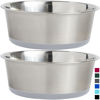 Picture of Gorilla Grip Stainless Steel Metal Dog Bowl Set of 2, Rubber Base, Heavy Duty, Rust Resistant, Food Grade BPA Free, Less Sliding, Quiet Pet Bowls for Cats and Dogs, Holds 3 Cups (24 fl oz), Lt Gray