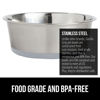 Picture of Gorilla Grip Stainless Steel Metal Dog Bowl Set of 2, Rubber Base, Heavy Duty, Rust Resistant, Food Grade BPA Free, Less Sliding, Quiet Pet Bowls for Cats and Dogs, Holds 3 Cups (24 fl oz), Lt Gray