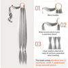 Picture of SEIKEA Upgraded Long Braid Ponytail Extension with Elastic Tie Straight Sleek Wrap Around Braid Hair Extensions Ponytail Silver Mist Grey 26 Inch (After Braided 23 Inch)