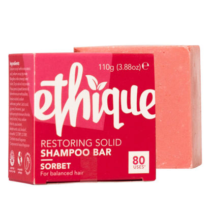 Picture of Ethique Rice Shampoo Bar for Dry and Damaged Hair - Sorbet |Paraben Free, Sulfate Free, Vegan, Cruely Free, 3.88 oz