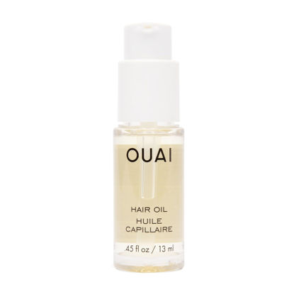 Picture of OUAI Hair Oil Travel Size - Hair Heat Protectant Oil for Frizz Control - Adds Hair Shine and Smooths Split Ends - Color Safe Formula - Paraben, Phthalate and Sulfate Free (0.45 oz)