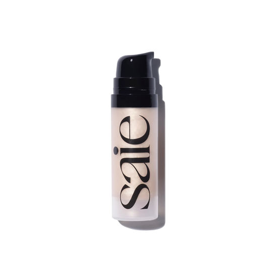 Picture of Saie Mini Glowy Super Gel Lightweight Illuminator - Luminizer + Makeup Primer for Glowing Skin - Enriched with Vitamin C + Hydrating Squalane Oil - Wear Alone or Under Makeup - Starglow (0.5 oz)