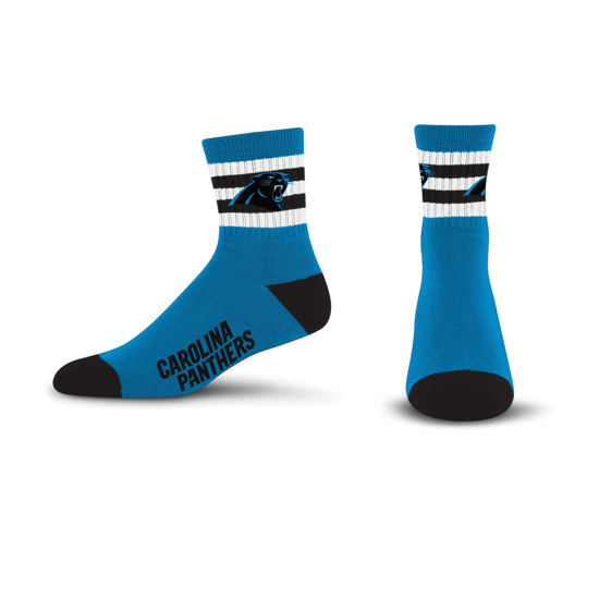 Picture of For Bare Feet NFL Carolina Panthers 5 Stripe Logo Quarter Sock Team Color Large