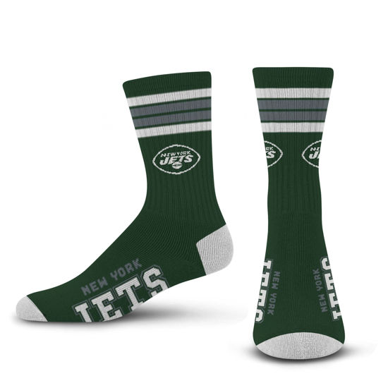 Picture of For Bare Feet NFL 4 Stripe Deuce Crew Sock, New York Jets, Medium