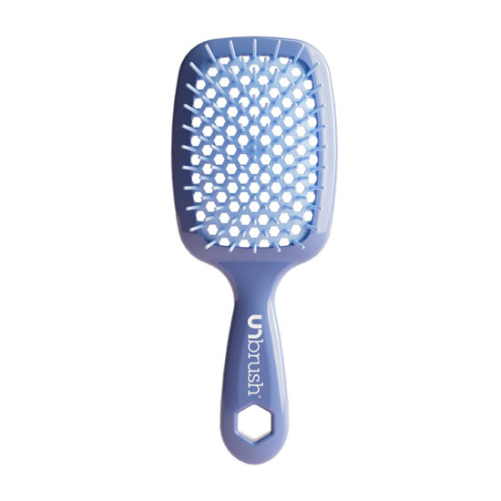 Picture of FHI Heat UNbrush Detangling Brush for Pain-Free Brushing on All Wet or Dry Hair Types - Durable DuoFlex Anti-Static Bristles, Lightweight Handle, Vented Hair Brush, Iris Dark Blue