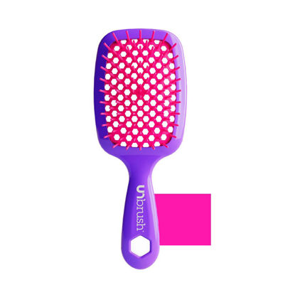 Picture of FHI Heat UNbrush Detangling Brush for Pain-Free Brushing on All Wet or Dry Hair Types - Durable DuoFlex Anti-Static Bristles, Lightweight Handle, Vented Hair Brush, Electric Berry Purple