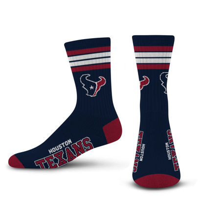 Picture of For Bare Feet NFL 4 Stripe Deuce Crew Sock, Houston Texans, Medium