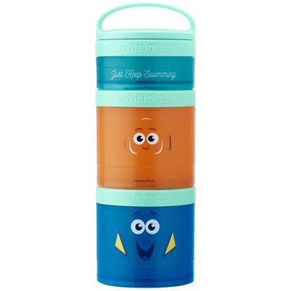 Picture of Whiskware Disney Pixar Stackable Snack Containers for Kids and Toddlers, 3 Stackable Snack Cups for School and Travel, Finding Nemo with Nemo and Dory