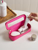 Picture of Popvibe Slim Makeup Brush Bag Travel Clear Toiletry Bag for Women Cute Make Up Bag for Traveling Cosmetic Bag Organizer Waterproof Tansparent Beauty Makeup Case Hot Pink