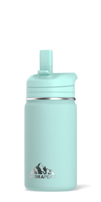 Picture of Hydrapeak Mini 14oz Kids Water Bottle with Straw Lid, Insulated Water Bottle Kids, Kids Water Bottle Stainless Steel, Kids Water Bottles (Aqua)