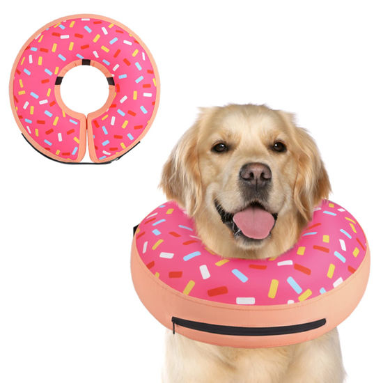 Picture of Supet Inflatable Dog Cone Collar Alternative After Surgery, Dog Neck Donut Collar Recovery E Collar for Neuter, Soft Dog Cone for Small Medium Large Dogs