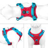 Picture of PHOEPET No Pull Dog Harness, Unique Colors Reflective Adjustable Dog Vest, with Soft Training Handle Metal Clips for Small Medium Large Dogs (Red Base & Teal Straps,XS)