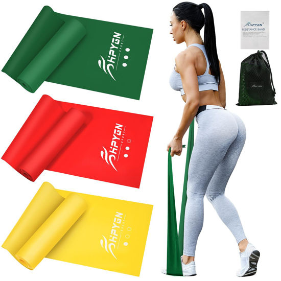 Picture of Exercise Bands for Physical Therapy, Resistance Bands for Working Out, Physical Therapy, Yoga, Pilates, Rehab, Fitness, Strength Training, Professional Non-Latex Elastic Bands for Home Gym