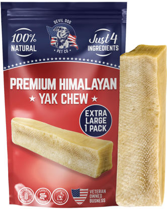 Picture of Devil Dog Pet Co Yak Cheese Dog Chews - Premium All Natural Dog Treats for Aggressive Chewers - Long Lasting, Limited Ingredient and Odorless - USA Veteran Owned Business (Extra Large - 1 Pack)