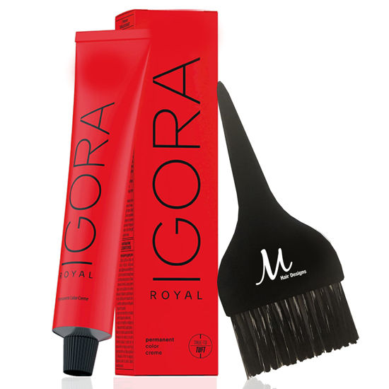 Picture of Schwarzkopf Professional Igora Royal Permanent Hair Color (with Sleek Tint Brush) (8-77 Light Blonde Copper Extra) Dye