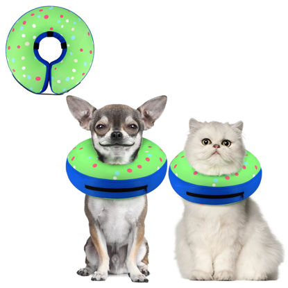 Picture of Supet Inflatable Dog Cone Collar for Small Dogs Puppies Cats, Soft Cone for Dogs Cats to Stop Licking, E Collar Dog Neck Donut Dog Cone Alternative After Surgery