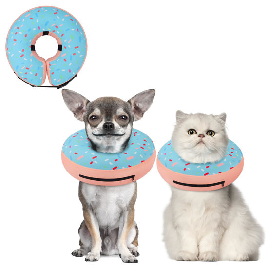 Picture of Supet Inflatable Dog Cone Collar for Small Dogs Puppies Cats, Soft Cone for Dogs Cats to Stop Licking, E Collar Dog Neck Donut Dog Cone Alternative After Surgery