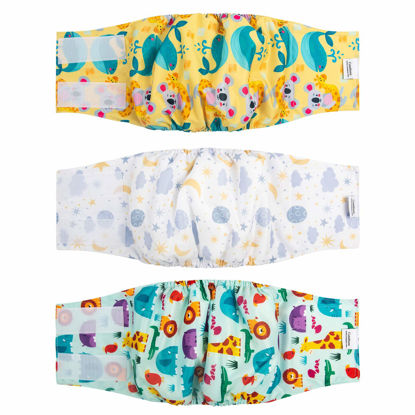 Picture of CuteBone Dog Diapers Male Medium for Puppy Potty Training, Comfortable&Leakproof, 3 Pack, DM09M