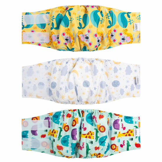 Picture of CuteBone Dog Diapers Male Medium for Puppy Potty Training, Comfortable&Leakproof, 3 Pack, DM09M