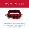 Picture of Huxley & Kent Ruff Pet Scrunchy | Buffalo Check (Extra-Large) | Festive Christmas/Holiday Neckwear for Dogs/Cats | Fun Stretchable Costume Accessory | Soft Collar with Bells