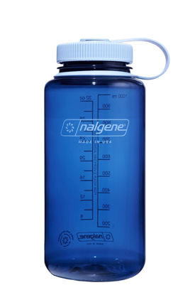 Picture of Nalgene Water Bottle - Lightweight Sustain Tritan BPA-Free Shatterproof Bottle for Backpacking, Hiking, Gym, 32 OZ, Wide Mouth, Indigo