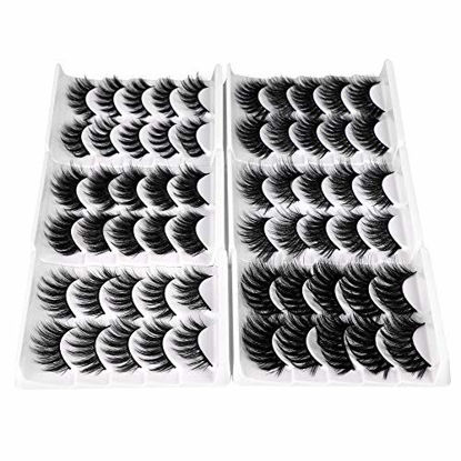 Picture of Wholesale False Eyelashes 30 Pairs 17-20MM Faux Mink Fake Eyelashes Thick Volume Lashes 6 Styles Mixed Eyelashes Pack