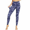 Picture of Letsfit High Waisted Leggings for Women, Yoga Pants with Pockets and Tummy Control for Workout Running Cycling Gym, Indigo Camo, Small