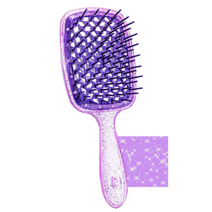 Picture of Wet & Dry Vented Detangling Hair Brush, Purple-Cherry Blossom