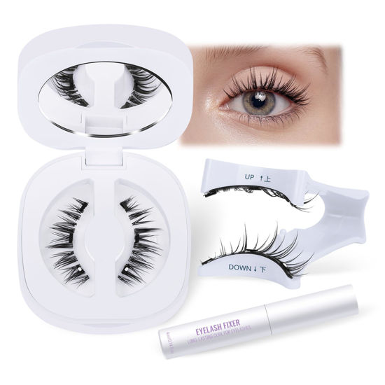 Picture of Magnetic Eyelashes Clear Band Magnetic Lashes with Applicator Manga Eyelashes Magnetic Lashes 1 pair Lashes Magnetic pestañas postizas magneticas Magnetic Eyelashes Natural Look（M01）