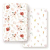 Picture of Stretchy Ultra Soft Jersey Knit Fitted Pack n Play Sheets Set 2 Pack, Portable/Mini Crib Sheets, Fit Playard Fitted Sheets Safe and Snug, Pretty Watercolor Rose Flora for Baby Girls, Orange Pink