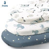 Picture of Stretchy Ultra Soft Fitted Bassinet Sheets Set 3 Pack, Universal Fit for Bassinets Baby Cradle Moses Basket Oval Rectangle Mattress Safe and Snug, Stylish Bassinet Sheet of Elephant Print