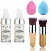 Picture of 2pcs TLM Color Changing Foundation Liquid with 2 Brushes and 2 Cosmetics Sponge Flawless Full Coverage Natural Color Face Primer Base Makeup 30ml