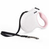 Picture of Fida Retractable Dog Leash, 16 ft Dog Walking Leash for Medium Dogs up to 44lbs, Tangle Free, White & Pink