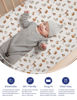 Picture of TotAha Premium Soft Graco Pack n Play Sheets Fitted, Super Stretchy Jersey Knit Mini Crib Sheets Fitted, Silky Comfort Pack and Play Mattress Sheets, 2 Pack (Forest Animals)