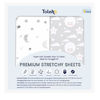 Picture of TotAha Premium Soft Pack n Play Sheets, Super Stretchy Jersey Knit Mini Crib Sheets Fitted, Silky Comfort Graco Pack and Play Mattress Sheets 2-Pack, Moon & Grey Sky