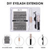 Picture of Lash Clusters DIY Lash Extensions Kit 144 Individual Lashes Clusters Eyelash Extensions Kit with Applicator and Lash Bond & Seal, Clusters Lash Glue Remover Mix 10-16mm C D Curl EASY TO USE-DM17