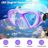 Picture of ACQCES Kids Swim Goggles Snorkel Diving Mask for Boys Girls Ages 5-15, Two-Color Anti-Fog Swimming Goggles with Nose Cover