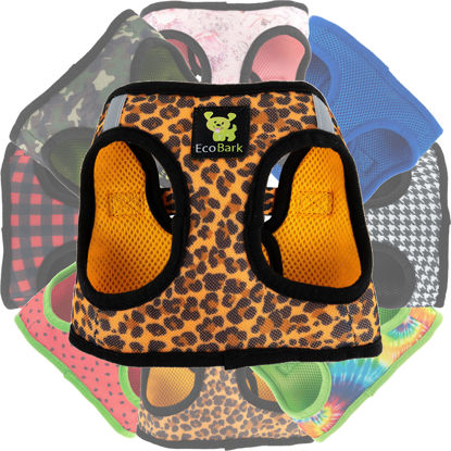 Picture of EcoBark Step in Dog Harness - Eco-Friendly Small Breed Dog Harnesses for XXS, XS, and Small Dogs - Reflective and Adjustable Mini Body Halter Vest - Tiny Soft Mesh Toy Breed Harness (Leopard, XS)