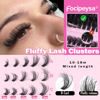 Picture of Fluffy Eyelashes Extension Kit Thick Volume Lashes Clusters 300pcs Individual Lash Extensions Kit 10-18mm D Curl Lash Extensions Kit Lash Bond Glue and Lash Remover DIY Lash Clusters at Home Focipeysa