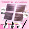 Picture of DIY Eyelash Extension Kit Black and Brown Lash Clusters 560pcs Individual Lashes Extensions D Curl Lashes Extension Kit with Lash Bond and Seal and Remover Lash Applicator DIY Lash Kit at Home