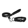 Picture of Voyager Reflective Dog Leash Collar Set with Neoprene Handle Supports Small, Medium, and Large Breed Puppies, Cute and Heavy Duty for Walking, Running, and Training - Black, M